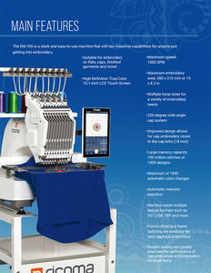<strong>RiCOMA</strong> 1 Head Home-use <strong>Embroidery</strong> <strong>Machine</strong> Computerized EM-1010 Model with 10 Needle <strong>Used</strong> for Flat/t-shirt/cap <strong>Embroidery</strong> - Product Image 6