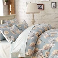 Ensemble de housse de couette en coton 100% naturel, tissu soyeux et lisse, imprimé feuilles de Ginkgo, écologique, 300TC, fermeture à boutons