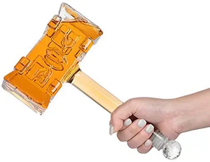 Nhà máy bán giá tốt nhất 400ml Whisky Decanter 3D búa hình chai rượu vang cho rượu vang, Bourbon, whisky, rượu thủy tinh Decanter - Product Image 1