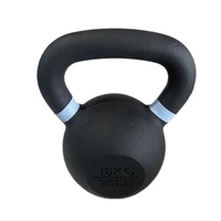 Kettlebell de compétition en fonte avec logo, revêtement en vinyle pulvérisé, pour entraînement de musculation et exercices de gravité, personnalisable