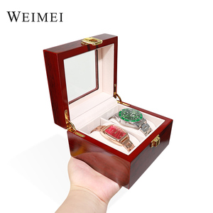 Logotipo personalizado 5 ranuras pintura caja de reloj de madera elegante superventas negro de lujo caja de almacenamiento de reloj de madera maciza - Product Image 2