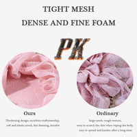 Éponge exfoliante de bain, gants de bain, douche, luffa, pouf, bon marché, prix usine