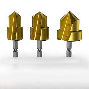 Broca de perforación CR Ppr <span class=keywords><strong>para</strong></span> metal, escariador de PVC con mango hexagonal, escariador <span class=keywords><strong>multicapa</strong></span>, herramienta de reparación de fugas, titanio - Product Image 1