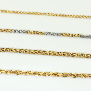 สร้อยคอแฟชั่นดีไซน์ใหม่สร้อยคอสแตนเลสโซ่ชุบทองพร้อ<span class=keywords><strong>ม</strong></span>ตะขอก้ามปูสร้อยคอโซ่บิดเกลียวสำหรับผู้หญิงผู้ชาย - Product Image 2