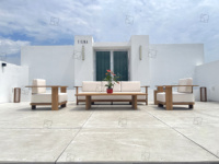 Ensemble de canapés de jardin en teck classique et moderne, couleur et taille personnalisables, garantie 1 an, pour fermes, cours, hôtels, parcs, villas et jardins.