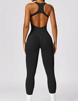 Combinaison de yoga sans manches pour femme, dos ajouré, moulante, pour le sport et l'exercice, avec effet galbant des hanches