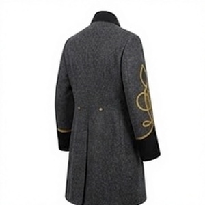 Abrigo Gris Histórico para Hombre, Estilo Frock, Doble Botonadura, Uniforme Histórico, Disfraz para Exteriores - Product Image 3