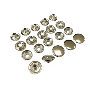 wholesale 15mm stainless Steel Iron clothing buttons metal Spring Snap Button fastener for Jacket