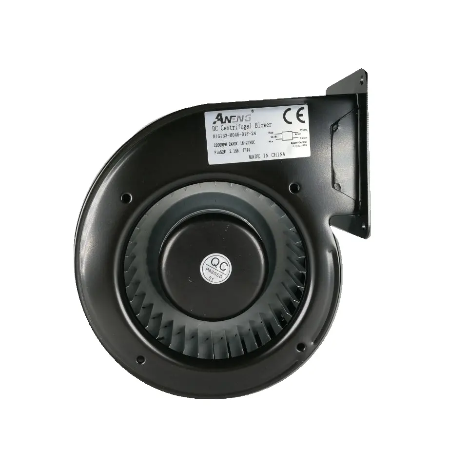 Ventilador centrífugo curvo delantero de 250mm, aspas de plástico y acero inoxidable de 220V CC para corrientes eléctricas de 12V, 24V, 48V