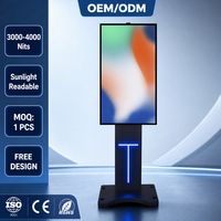 Layar Digital Poster Kecerahan Tinggi untuk Iklan Jendela Toko Ritel, Ukuran 43 55 65 Inci, Satu Sisi, untuk Butik