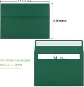 Enveloppe <span class=keywords><strong>de</strong></span> <span class=keywords><strong>carte</strong></span> postale auto-scellante vert foncé imprimable personnalisée A7 papier recyclable pour faire-part <span class=keywords><strong>de</strong></span> <span class=keywords><strong>mariage</strong></span> utilisation <span class=keywords><strong>de</strong></span> <span class=keywords><strong>carte</strong></span> <span class=keywords><strong>de</strong></span> visite - Product Image 2