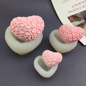 Stereoscopic heart-<b>shaped</b> flower decorative mousse cake silicone mold aroma fondant <b>candle</b> DIY tool for Mother's Day - Product Image 1