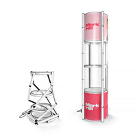 Stand d'exposition pliable en aluminium pour salon professionnel, présentoir rotatif rond pop-up pour comptoirs et étagères