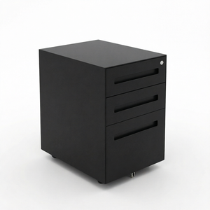 Armoire de classement mobile moderne à 3 tiroirs en acier, meuble de rangement métallique avec serrure à clé pour bureau - Product Image 1