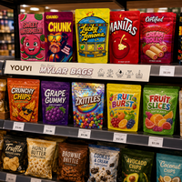 Pochette Mylar transparente personnalisée avec fermeture éclair refermable et fenêtre pour emballage alimentaire de plantes séchées de qualité alimentaire