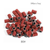 NAD002A 50 pièces Manches abrasives double face en émeri, bandes de ponçage, embouts de perceuse à ongles, outils de manucure
