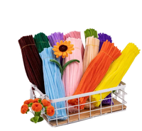 Bâtonnets torsadés 6 mm couleur macaron pour bouquets artistiques, jouets de puzzle pour enfants, matériel de décoration DIY fait main en bandes de velours multicolores