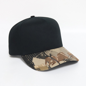 Topi bisbol datar 2 warna Sporty, topi bisbol bisnis 5 Panel 2 warna, topi unik katun Camo, topi terstruktur Vintage, topi Ayah - Product Image 2