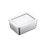 Boîte à fruits carrée en acier inoxydable de qualité alimentaire, récipient de stockage hermétique pour réfrigérateur, boîte à lunch, conteneur pour écoles et usines