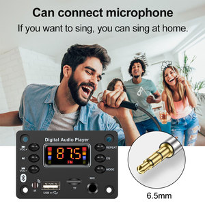 Vire 2*20W khuếch đại Máy nghe nhạc MP3 Board giải mã DC12-15V <span class=keywords><strong>Bluetooth</strong></span> 5.3 khuếch đại xe FM Radio module với microphone - Product Image 4