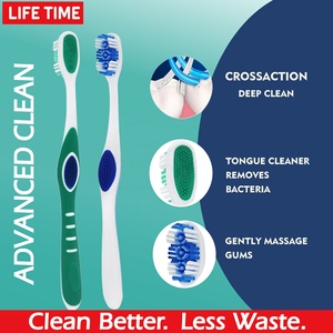 <span class=keywords><strong>Cepillo</strong></span> de Dientes de Fábrica para Adultos, Masajeador de Encías, Limpiador de Lengua, Mango Antideslizante Ondulado, Cerdas de Nylon Medianas, para Higiene Bucal en el Hogar - Product Image 1