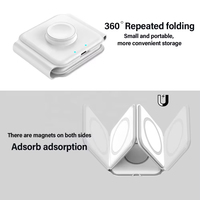US Trending 15W Chargeur sans fil magnétique pliable 3 en 1 Station de charge de voyage pour Apple Watch et pour Airpods Sortie 10W