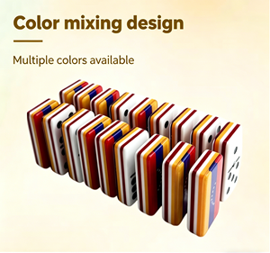 Ensemble de dominos en acrylique personnalisé <span class=keywords><strong>à</strong></span> 5 couches, directement de l'usine, <span class=keywords><strong>couleurs</strong></span> vives de haute qualité, jouet éducatif pour l'apprentissage ludique - Product Image 1