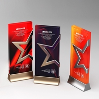 Trofeo de Alta Gama para Creatividad, Premio Personalizado de Cristal y Metal para Empleados, Reunión Anual Corporativa, Personalización de Premios