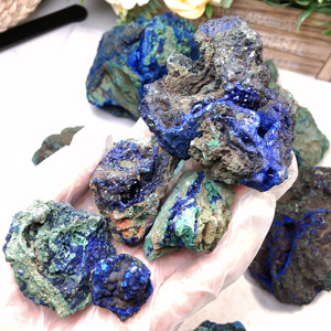 Spécimen minéral naturel <span class=keywords><strong>bleu</strong></span> brut Azurite <span class=keywords><strong>Malachite</strong></span> <span class=keywords><strong>pierre</strong></span> de guérison cristal de Quartz brut pour la décoration - Product Image 3