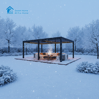 Pergola bioclimatique en aluminium thermolaqué SWEET HOME, toit à lames orientables, respectueuse de l'environnement, pour jardin extérieur, décorations de jardin