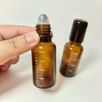 Flacon compte-gouttes gradué en verre de 20 ml avec pipette, scellage par roulement, poli et sérigraphié pour sérum, huile essentielle, lotion - Vente en gros