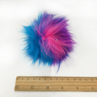 10cm couleur bleu violacé fourrure artificielle en peluche fausse fourrure de renard pompon avec bouton pour bonnet chapeau (pour les articles en stock uniquement)