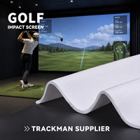 Écran de simulation de golf intérieur silencieux 4K HD ignifuge, structure sandwich triple couche 3D personnalisée B2B de 3,2 m de largeur