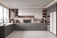 Meuble de cuisine moderne de luxe, îlot central – Vente directe usine, conception modulaire personnalisable, durable