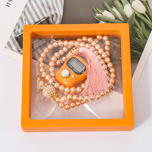 럭셔리 이슬람 선물 99 유리 구슬기도 Tasbeeh 디지털 탈리 카운터 보이는 상자 Tasbih 선물 세트 - Product Image 3