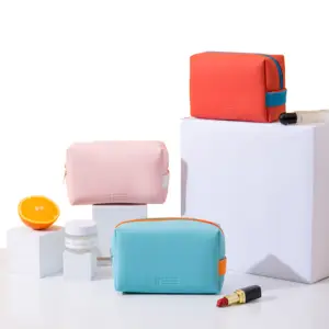 Factory Wholesale Colorful Candy Color Lady Makeup Pouch Elegant Women Cutch Cosmetic Bags