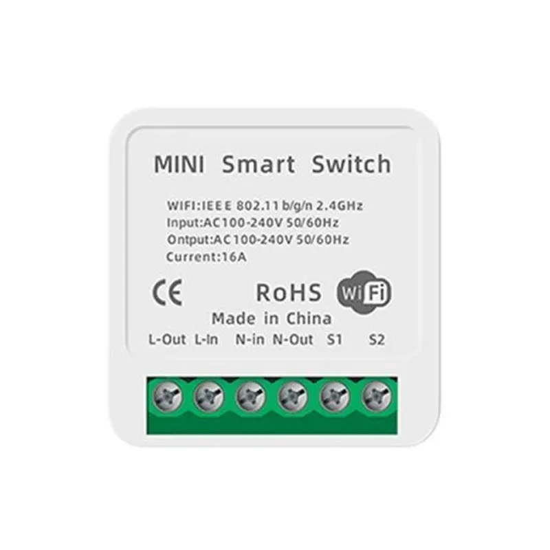 Умный мини-светодиодный индикатор переключателя приложение Smart Life пуш-ап Поддержка модуля 2 способ голосовой таймер реле совместим с Google Home, Alexa, 16A Tuya переключатель