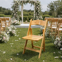 Chaises pliantes en bois durables à lattes, portables, peu encombrantes, pour événements, location commerciale, extérieur, mariage