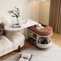 Table basse moderne en bois multifonctionnelle Petit chariot de rangement pour salon Chariot à thé Ascenseur pour canapé
