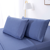 Ensemble de literie en tissu uni, drap de lit 1800tc en polyester/coton, ensemble de draps pour la maison, 4 pièces en microfibre