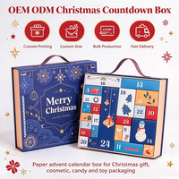 Boîte de calendrier de l'avent de Noël à 24 tiroirs, boîte cadeau rigide personnalisée pour compte à rebours de Noël