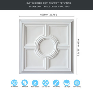 Pl37 Trắng Matte văn phòng Trung tâm nhà bếp phòng tắm không thấm nước PVC gạch trần nổi tấm Tường cho khách sạn sử dụng nghệ thuật trần nhà - Product Image 6