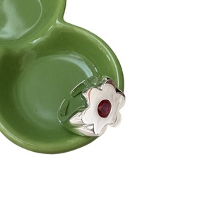 Anillo de flor pequeña de plata esterlina S925 estilo coreano modelo liso Simple joyería de moda al por mayor con diseño de nicho - Product Image 4