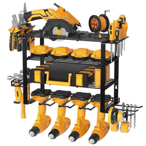 Industrial Machinery Alloy Storage <b>Rack</b> 4 Layers Wall Mounted Punch Free Tool Organizer <b>For</b> Workshop <b>Garage</b> Use - Product Image 1