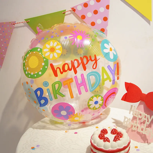 Großhandel transparente 4D Bobo Luftballons Cartoon alles Gute zum Geburtstag Druck für Geburtstags feier Dekoration Foto Requisiten Luftballons - Product Image 6