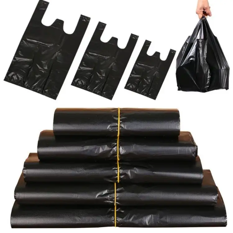 Flat Roll Trash Bag Hdpe Waste Bag Good Quality Plastic Screen Printing Heat Seal Side Gusset Garbage Bag 50 Pcs/roll Accept