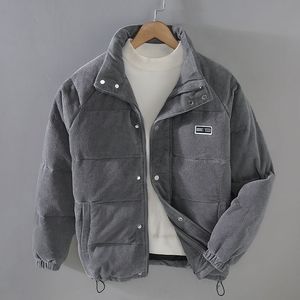 Veste décontractée en coton pour hommes avec col montant en velours côtelé chaud <span class=keywords><strong>Manteau</strong></span> ODM d'hiver teint uni réversible en tailles <span class=keywords><strong>XS</strong></span> XL Fermeture à glissière - Product Image 3