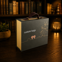 Boîte pliable de style livre avec impression de logo personnalisée en gros, boîte à fermeture magnétique avec poignée