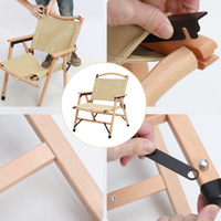 Chaise Kermit Design moderne Démontable Pliable Camping Meubles d'extérieur en bois Durable Chaise de plage avec grain de bois pour utilisation au parc