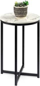 Stylish Metal Frame Coffee <b>Table</b> with Small Marble Top Modern Decorative Accent <b>Side</b> <b>Table</b> for Hospital Home Decor Statement - Product Image 2